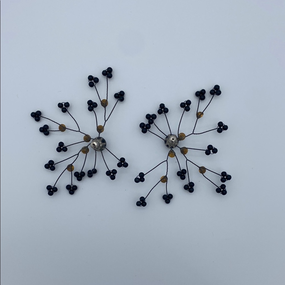 Vintage Black and Rhinestone Earrings